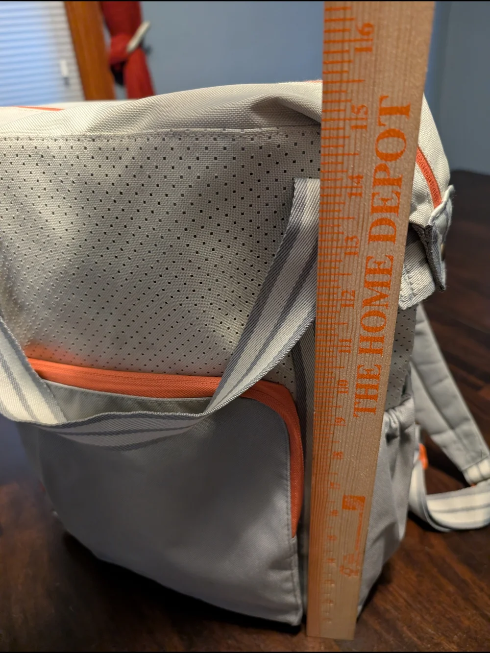 Thirty-One Gray and Orange Backpack Shoulder Bag